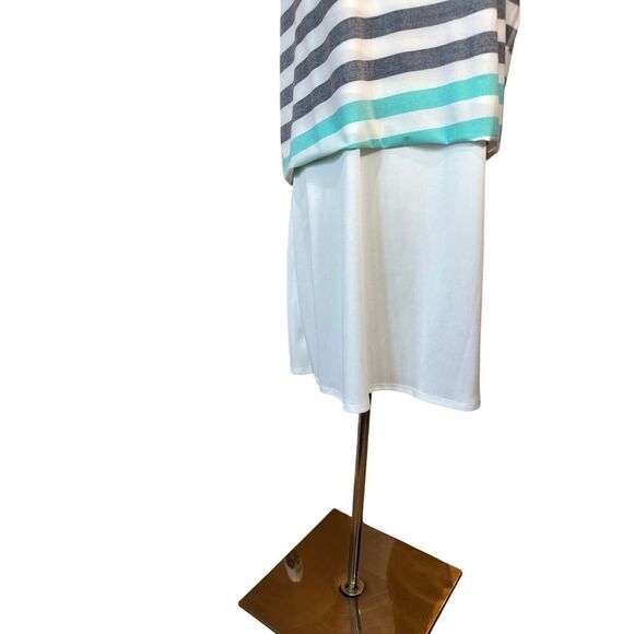 Jessica Howard NEW Size XL Sleeveless Striped Maxi Dress Turquoise, Black, Tan - Picture 5 of 16